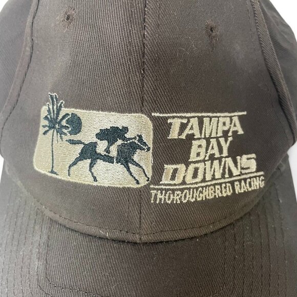 Tampa Bay Downs Thoroughbred Racing Brown Snapback Ball Cap Horse - Picture 2 of 4